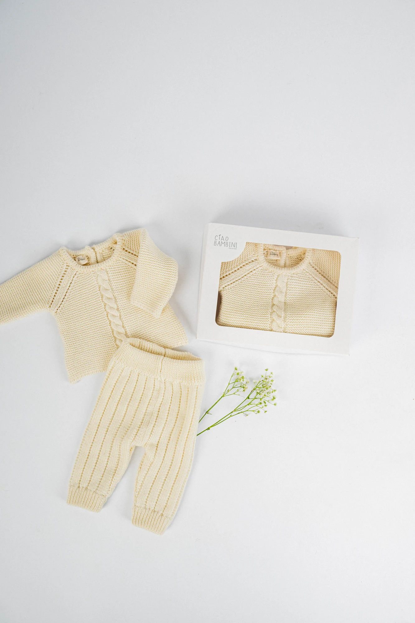 Conjunto Primera Muda Tejida Lana Merino