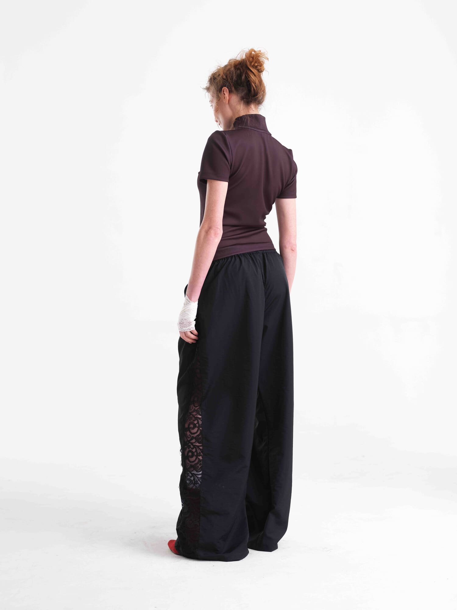 pant parachute + encaje
