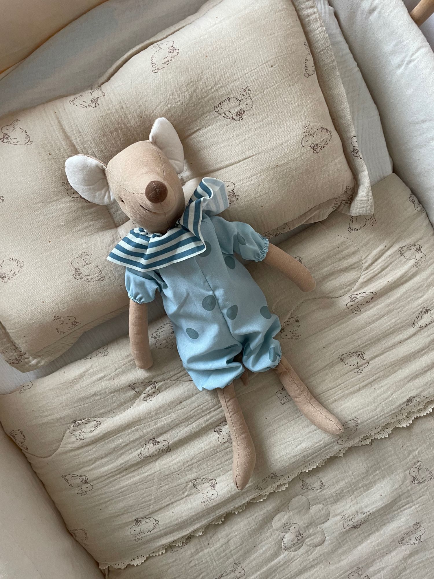 Mantita y almohada muselina