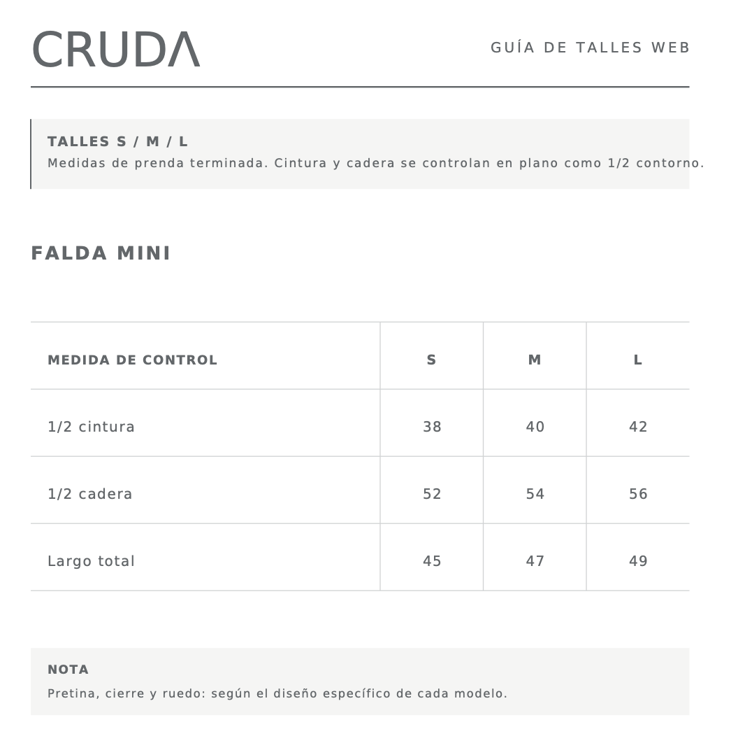 Guía de talles