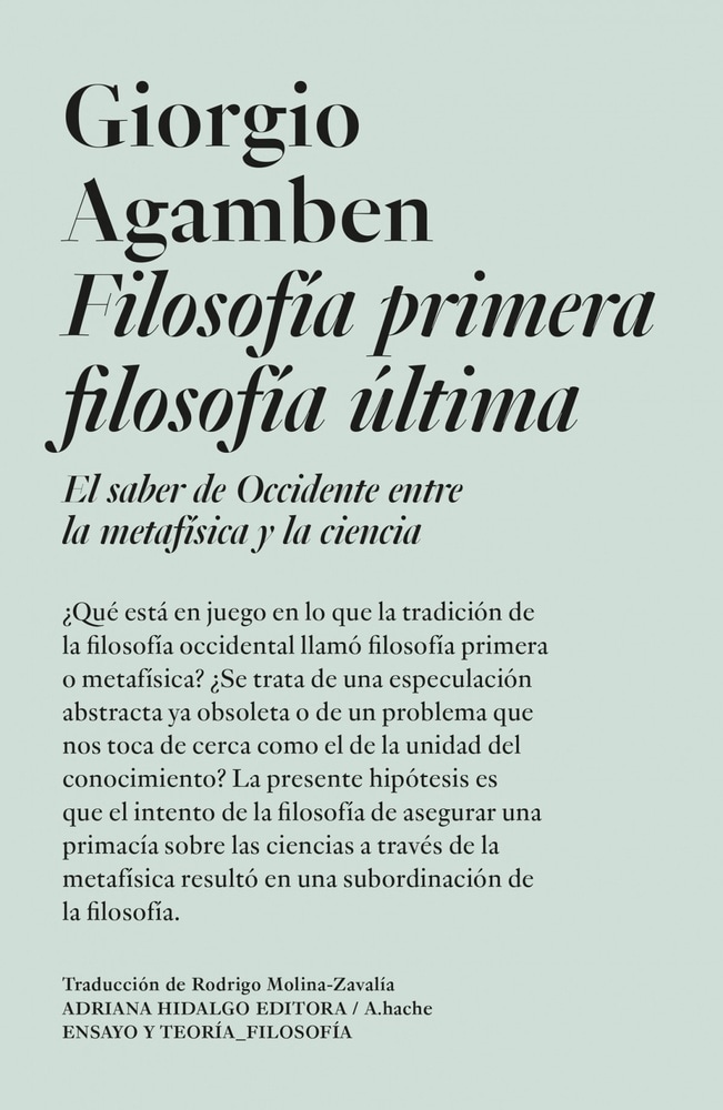 FILOSOFIA PRIMERA , FILOSOFIA ULTIMA