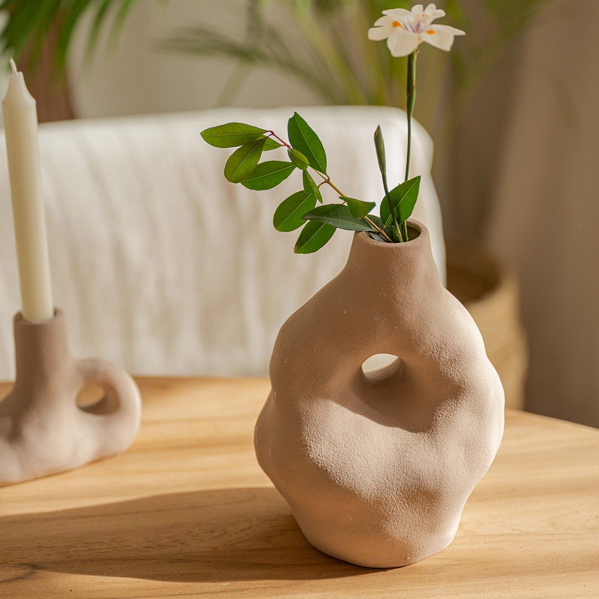 Florero Organic Beige