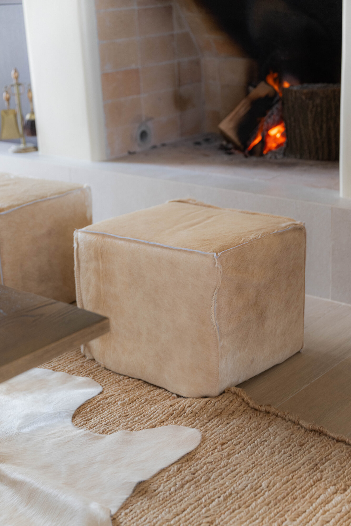 Puff  Rectangular en cuero