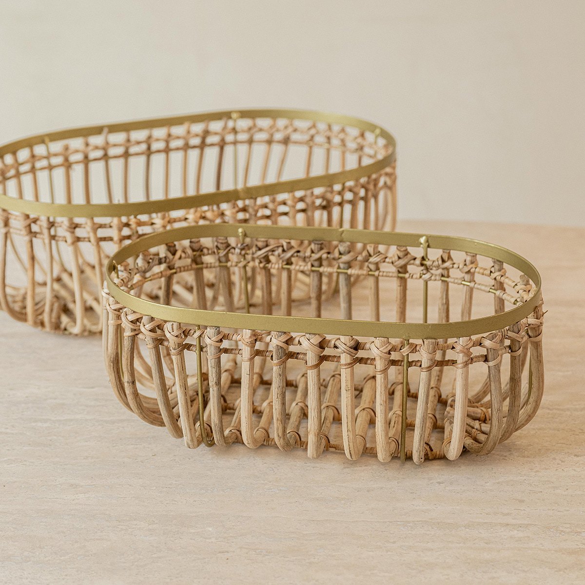 Set paneras metal y bamboo