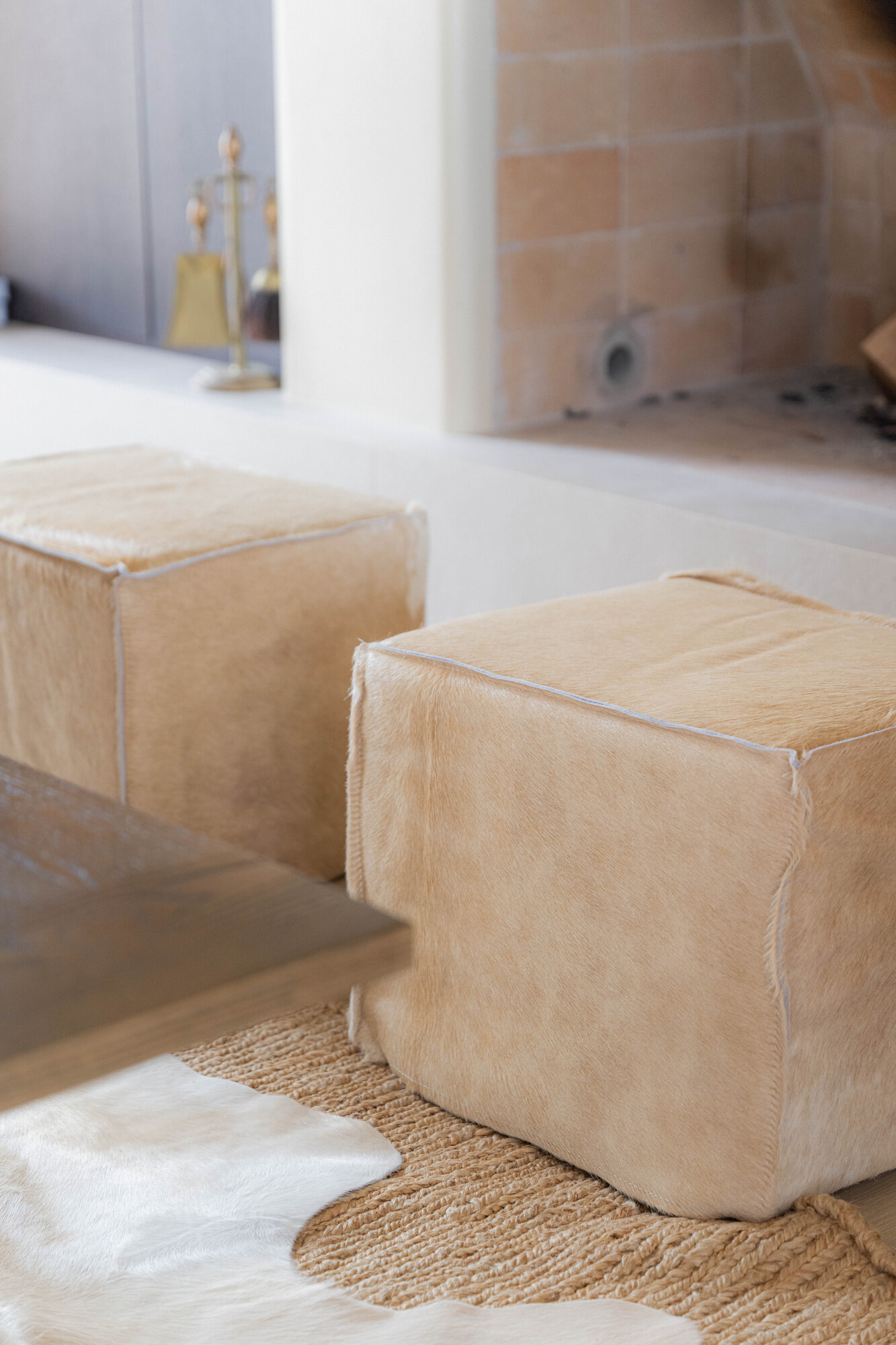 Puff  Rectangular en cuero