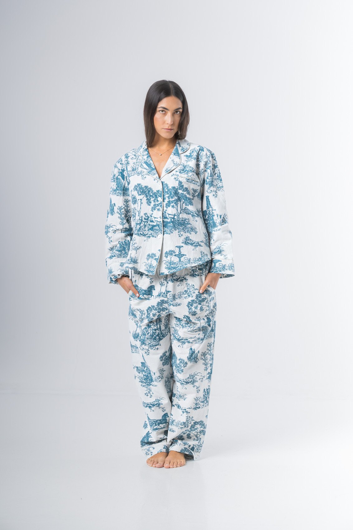 Pijama Reina algodón estampado pantalón