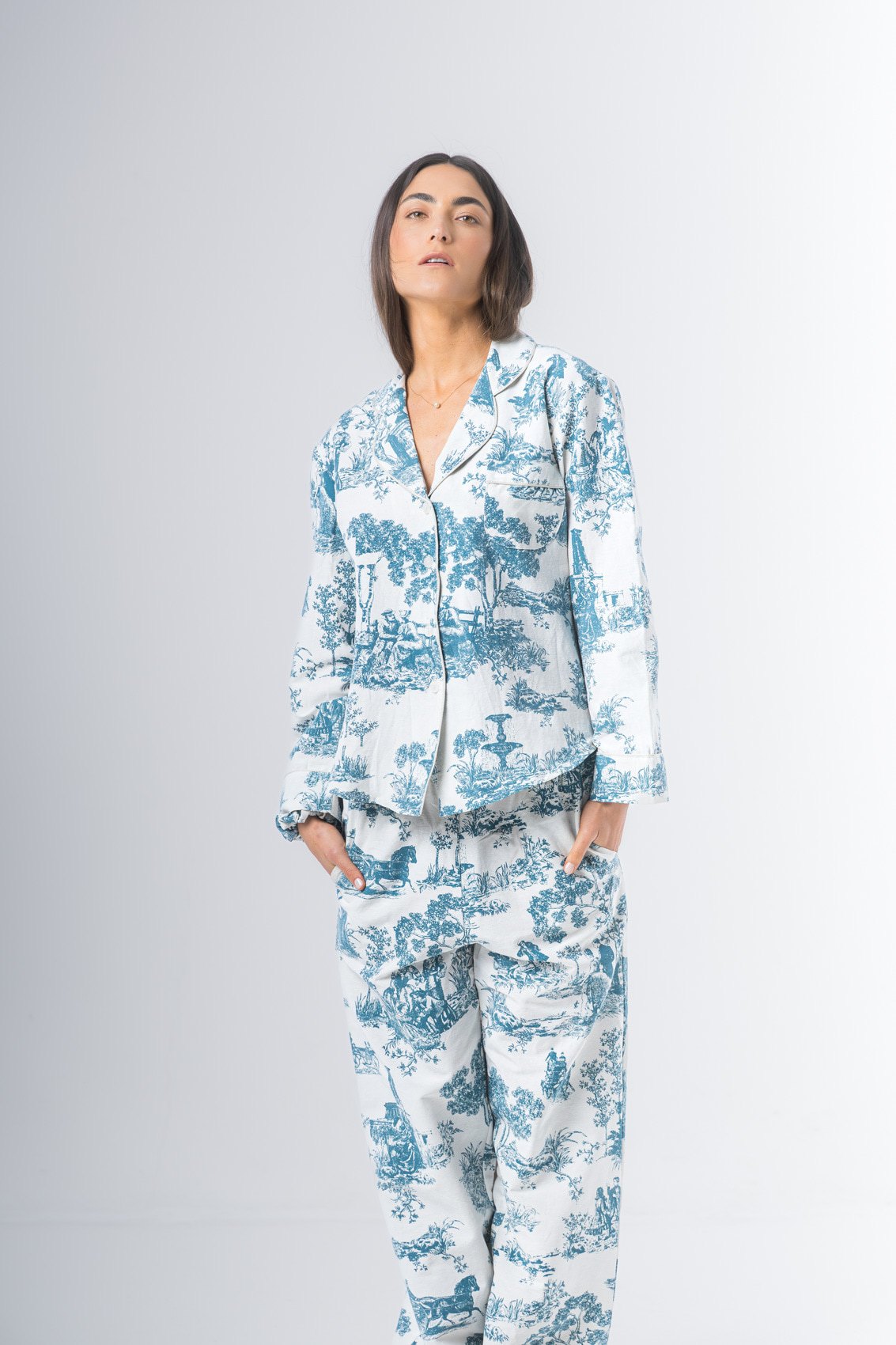Pijama Reina algodón estampado pantalón