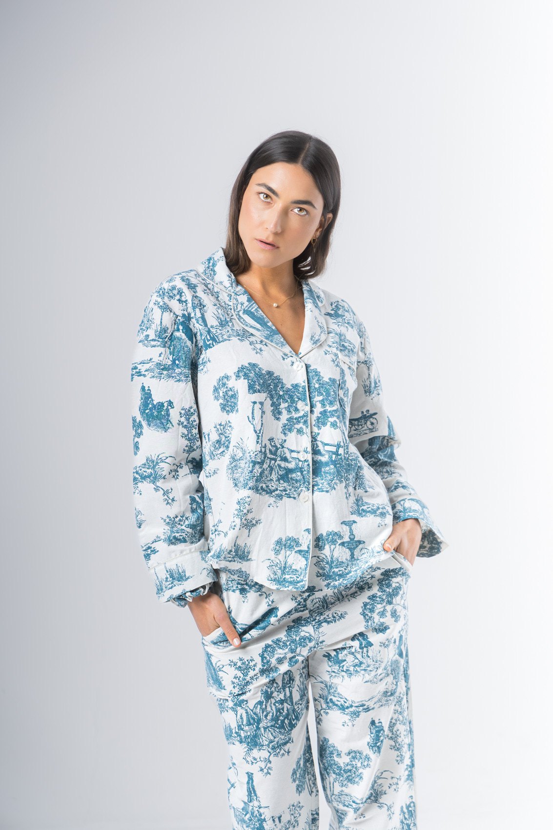 Pijama Reina algodón estampado pantalón