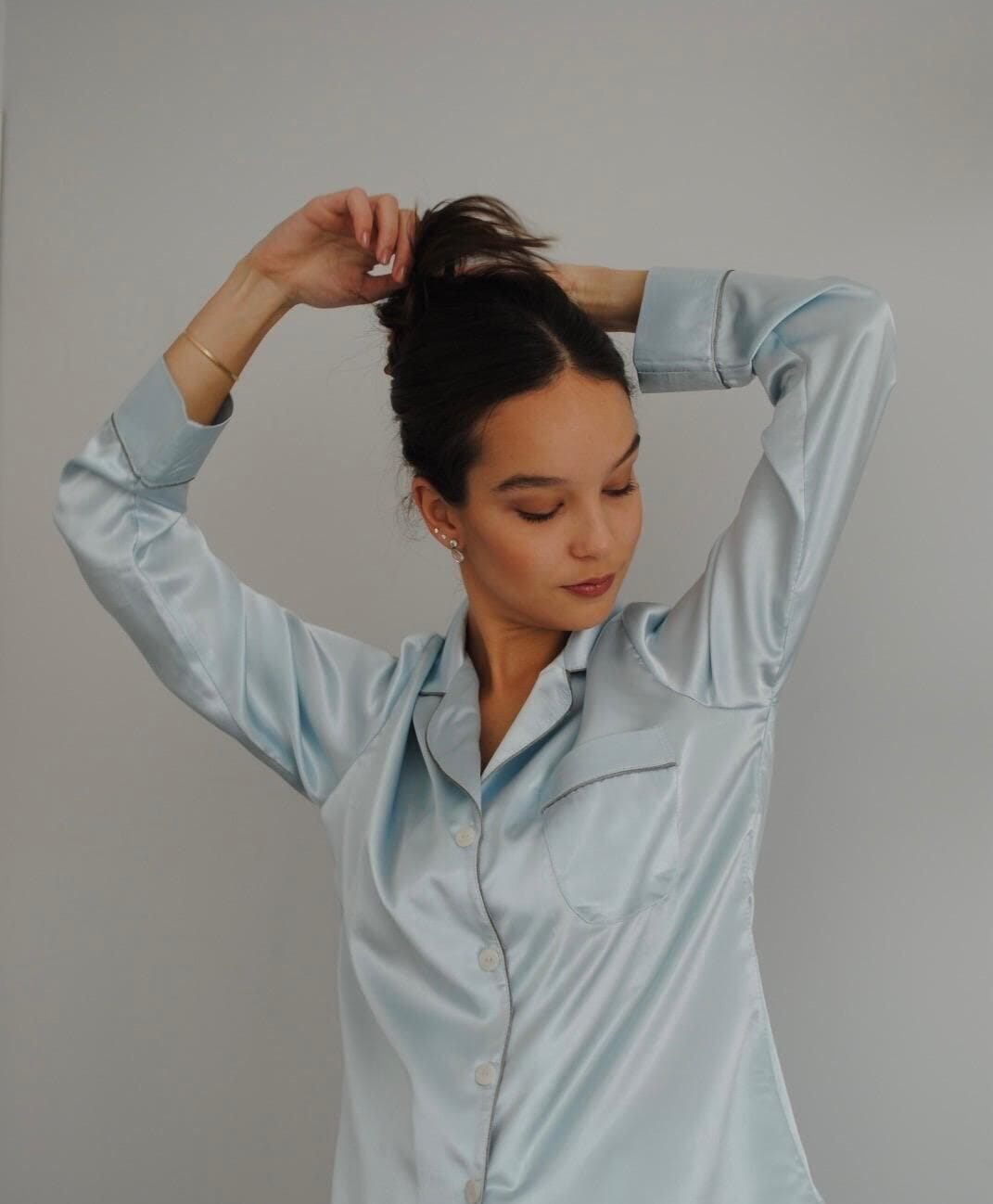 Camisa Inés manga larga satin