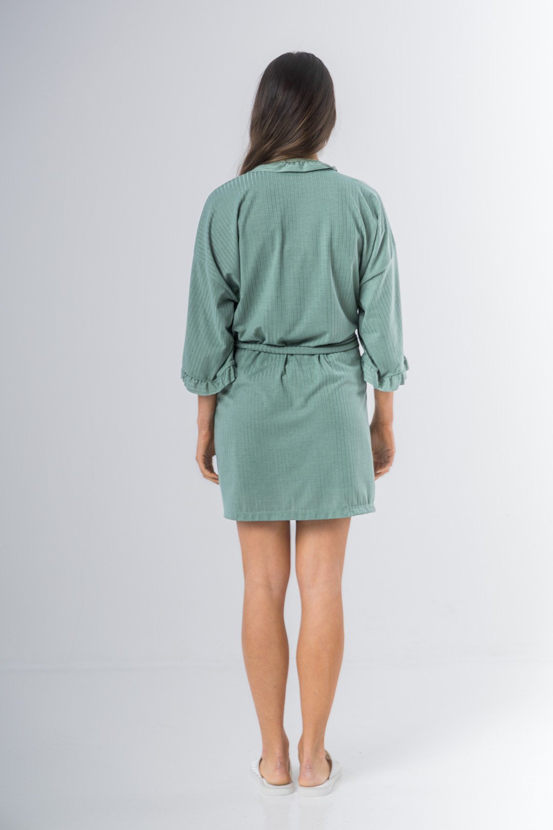Bata Kimono Algodón voladitos