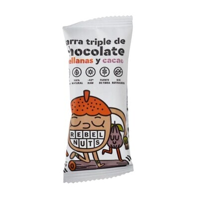 Barra Rebel Nuts Chocolate, avellanas y coco  X 18 unidades