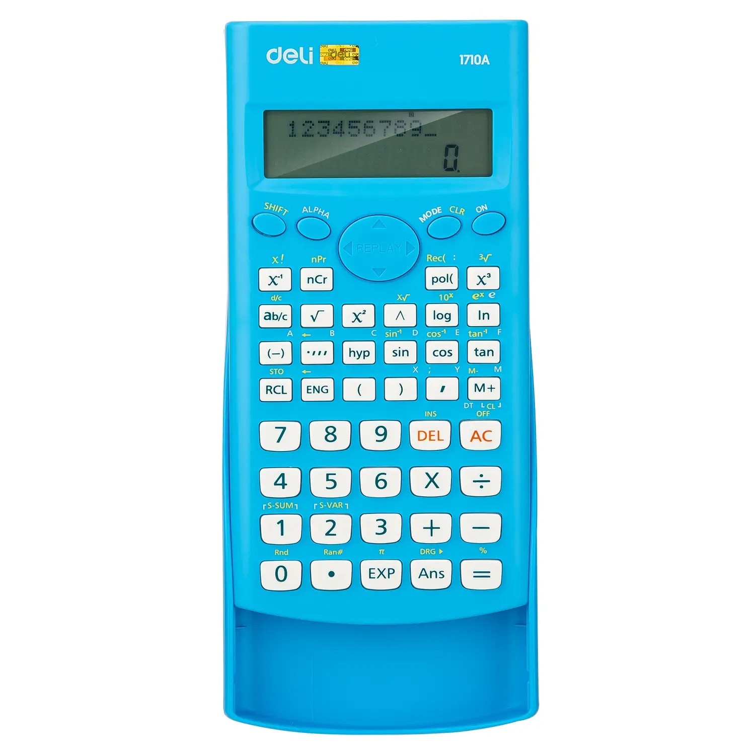 Calculadora DELI - CORE Científica 12 Díg. Con Cubierta – Celeste