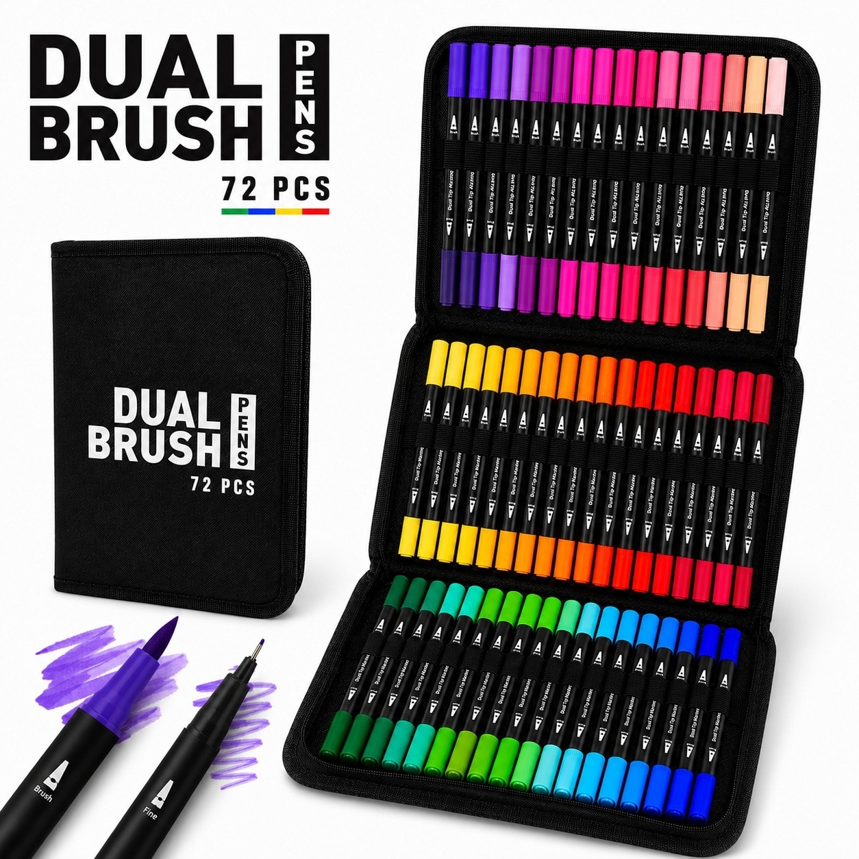 Kit marcadores dual brush 72PCS SAROO