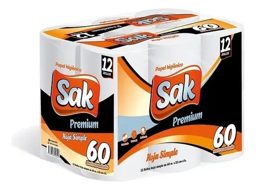 Papel Higienico Sak premium 60m X 12