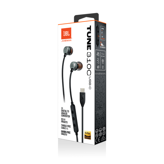 Auricular JBL T310C - Black- Conexión USB-C JBLT310CBLKAM