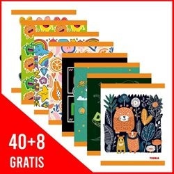 Cuaderno 96 hojas rayado. Teoria Engrampado.