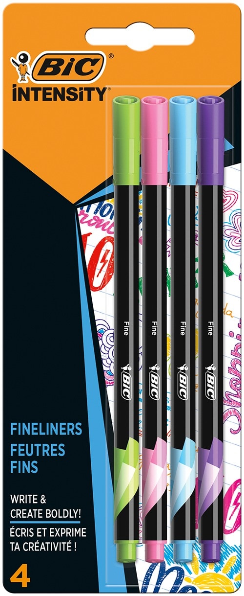 Microfibra Bic Intensity Fina Pastel Surtida Blister X4