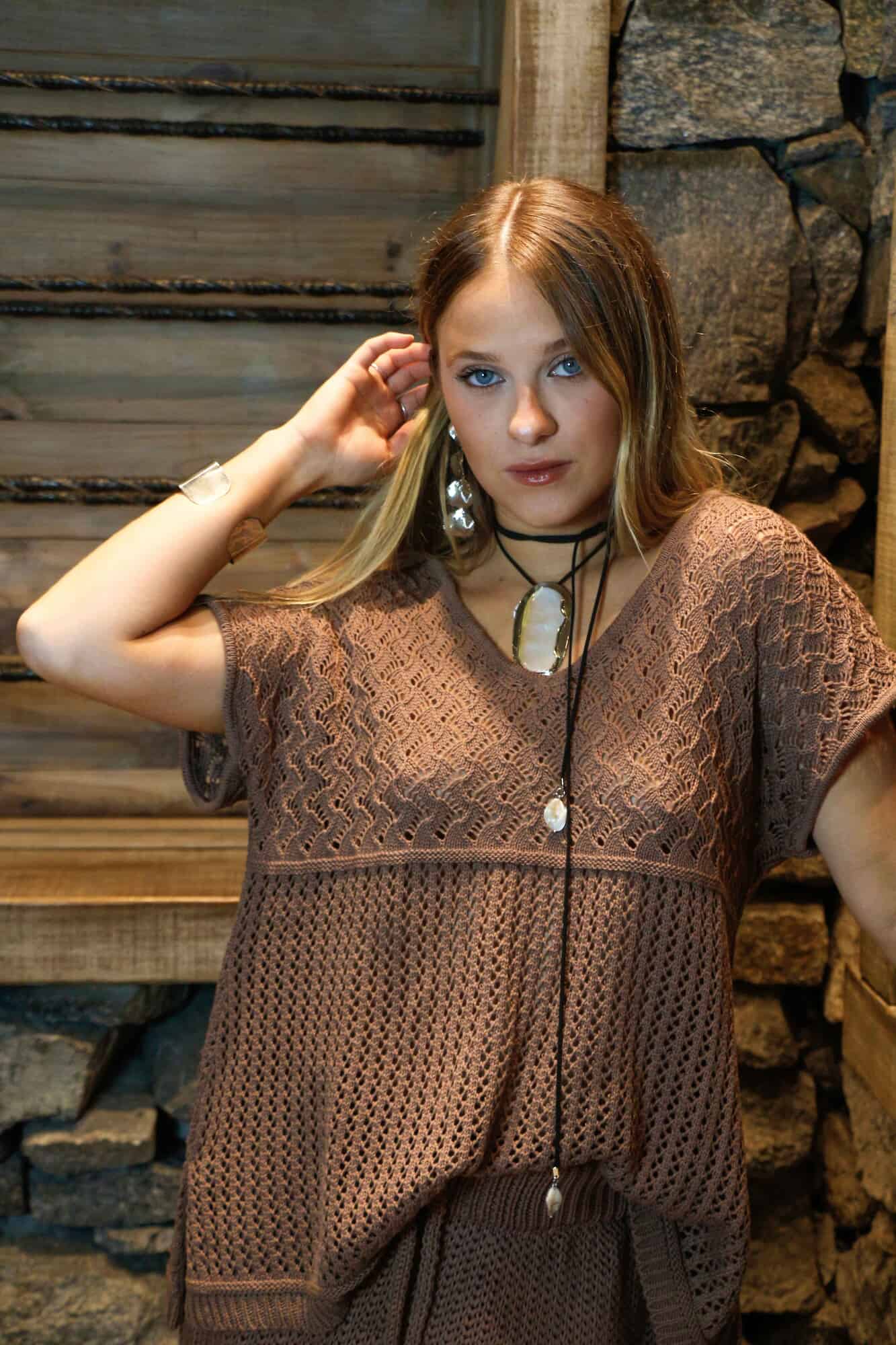 REMERA MARE marrón talle único
