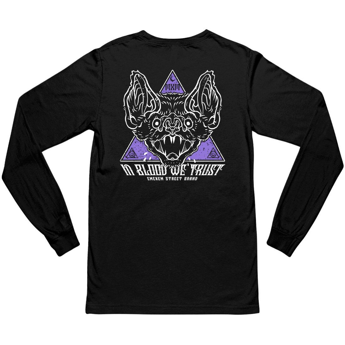 Remera manga larga - Murciélago (frente y espalda)