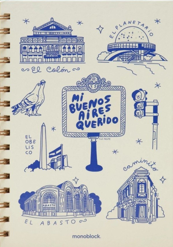 CUADERNO ANILLADO RAYADO - MI BUENOS AIRES QUERIDO