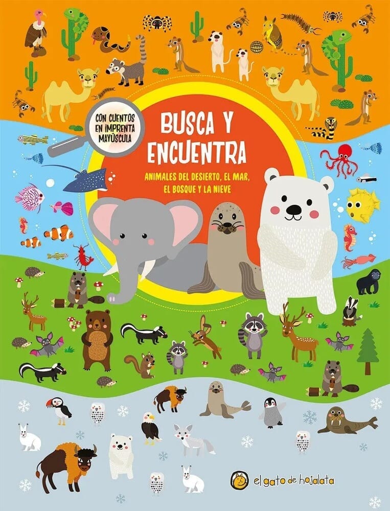 BUSCA Y ENCUENTRA: ANIMALES DEL DESIERTO, EL MAR, EL BOSQUE...