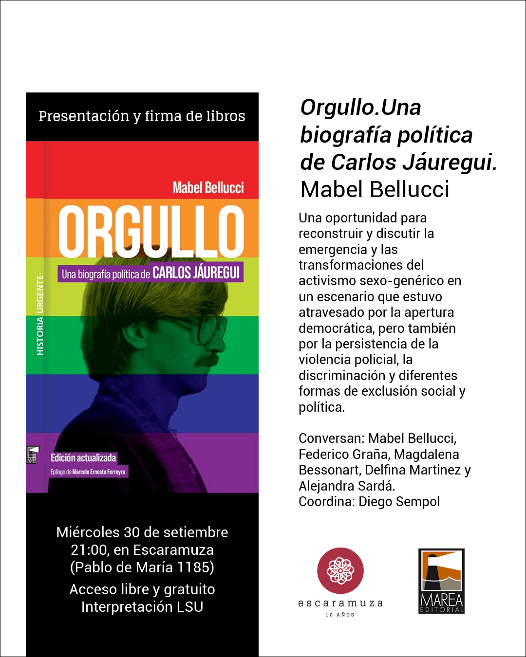 Presentación: «Orgullo. Una biografia politica de Carlos Jáuregui»