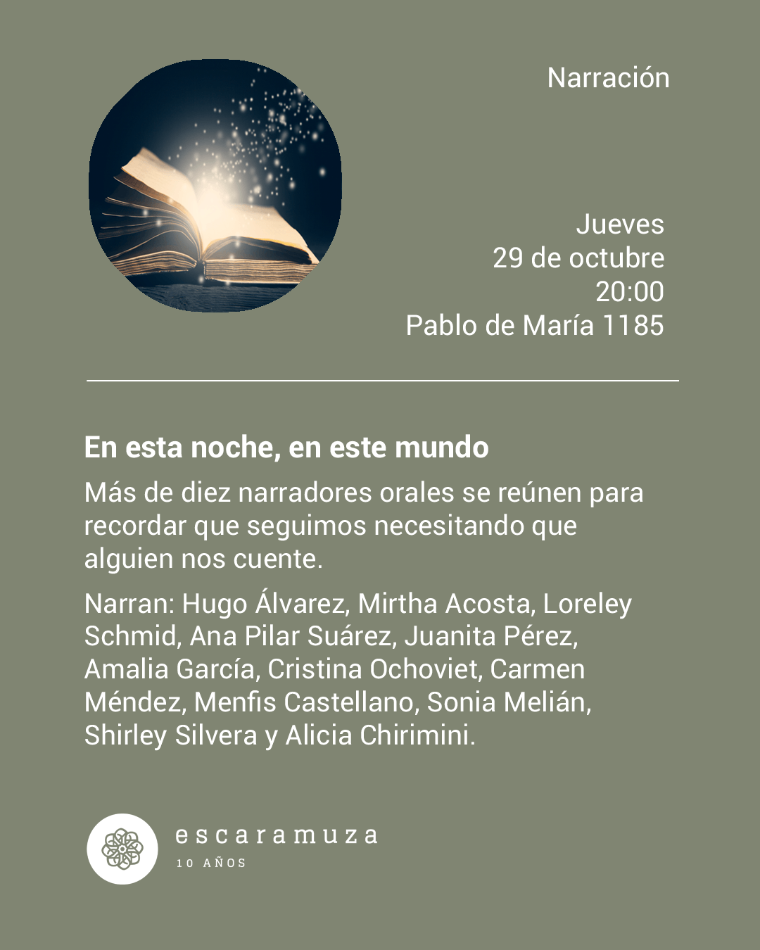 En esta noche, en este mundo: encuentro de narradores y narradoras