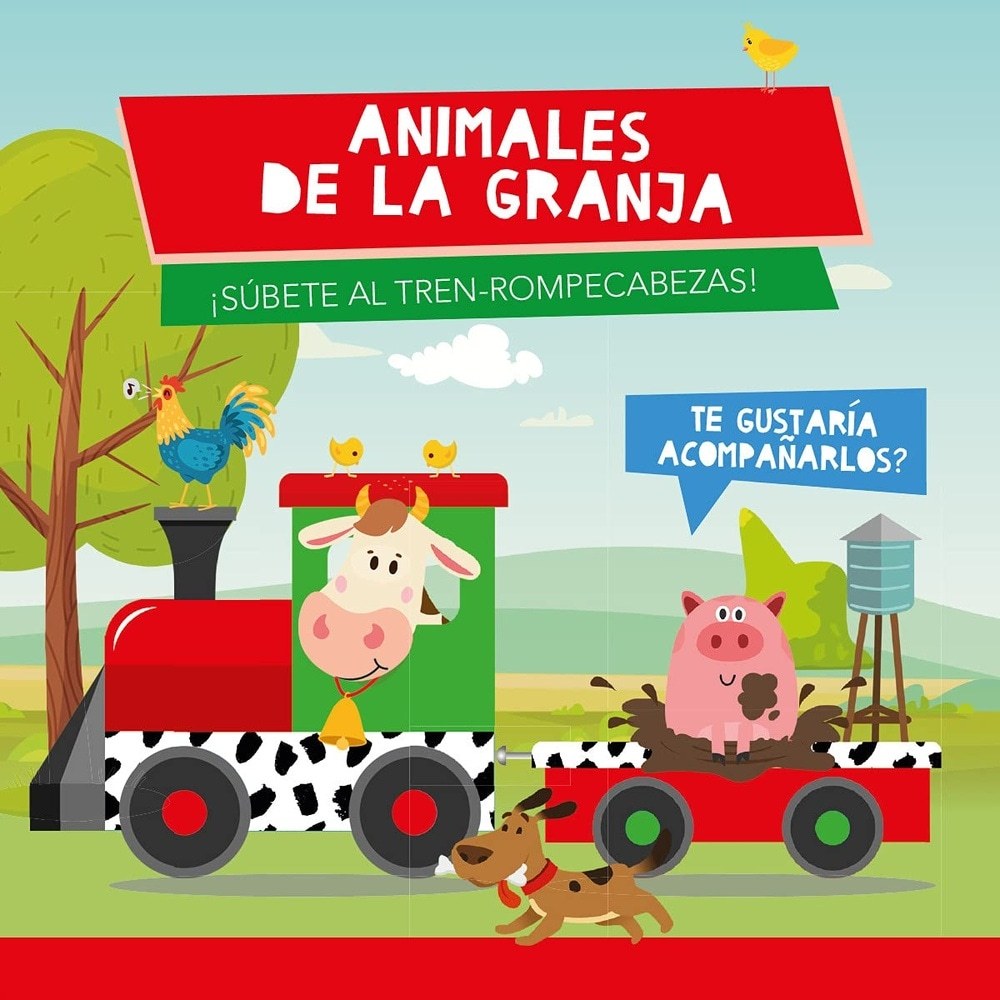 ANIMALES DE GRANJA - TREN ROMPECABEZAS
