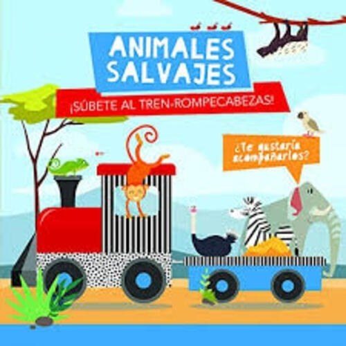 ANIMALES SALVAJES SUBETE TREN ROMPECABEZAS