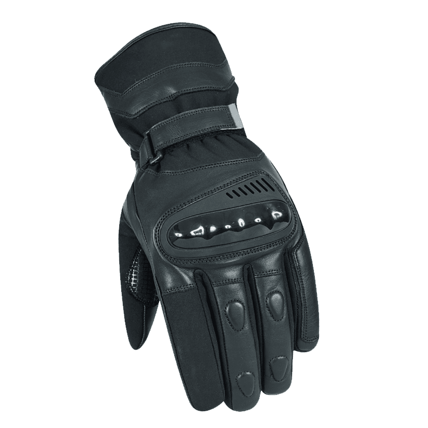 AGS GUANTES CUERO Y TEXTIL  AT-4011 BLACK