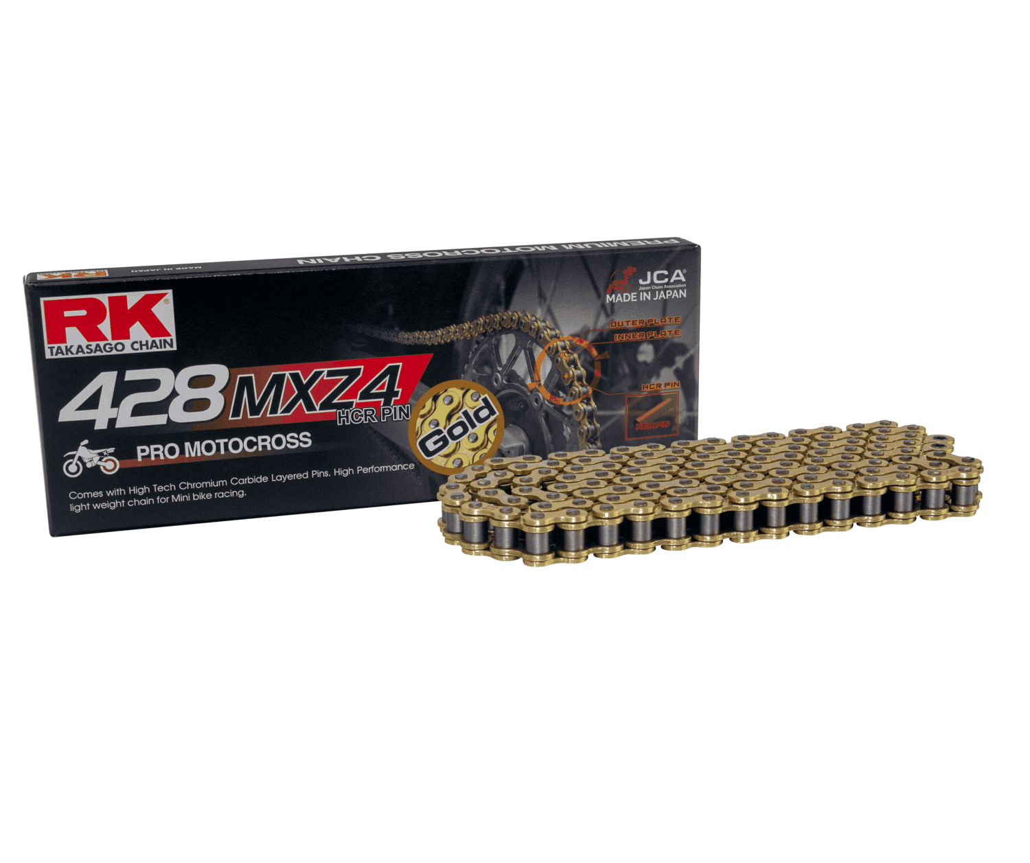 CADENAS RK JAPON 428 MXZ4-124 W/CL DORADA