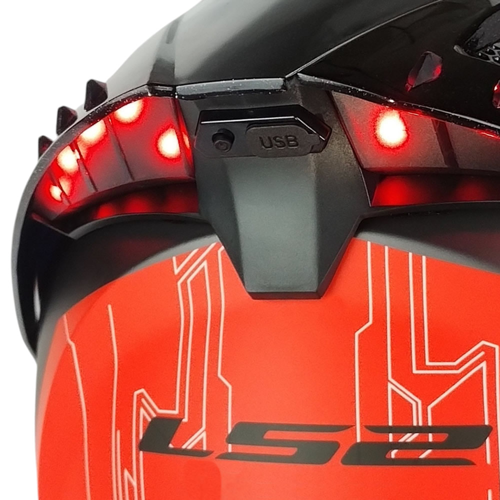 LS2 SPOILER FF806 MATT BLACK CON LED