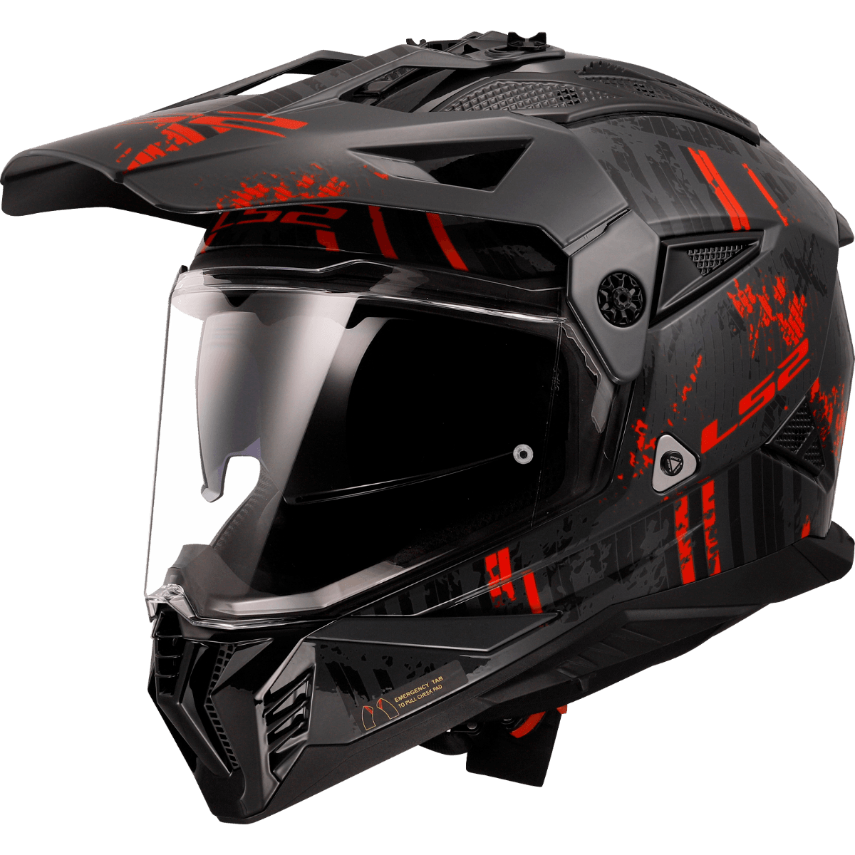 LS2 MX702 CRAZY MATT BLACK RED