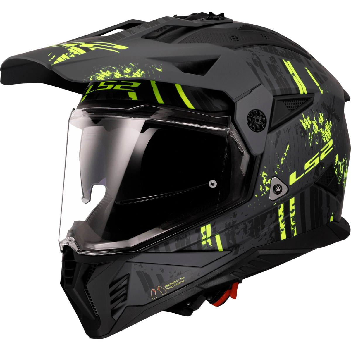 LS2 MX702 CRAZY M.BLACK HV-YELLOW