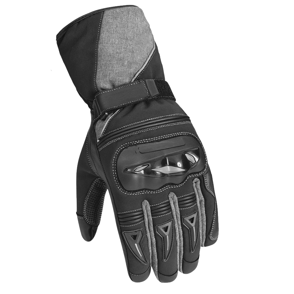 AGS GUANTES CUERO Y TEXTIL AT-4005 BLK/GREY