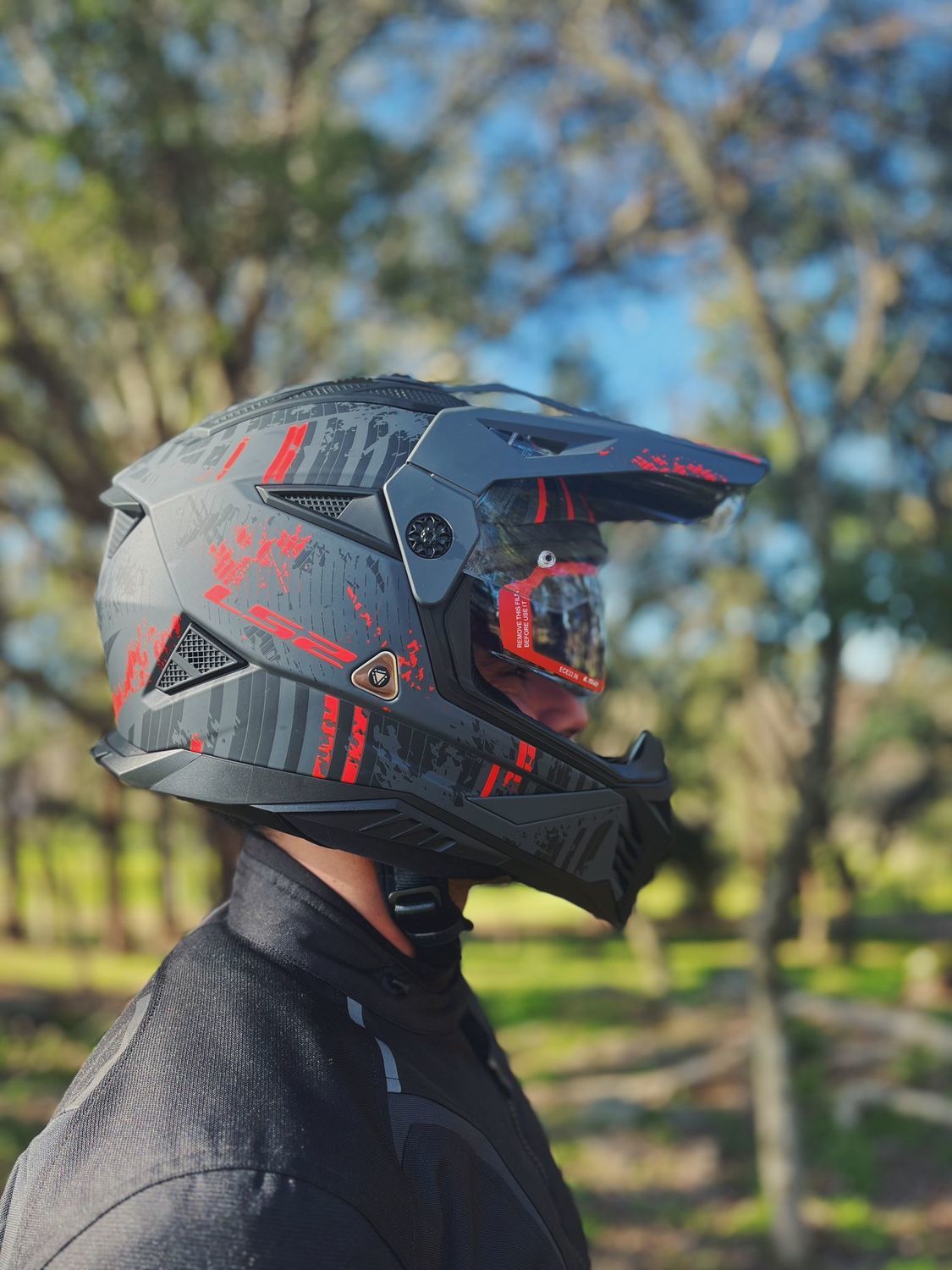 LS2 MX702 CRAZY MATT BLACK RED