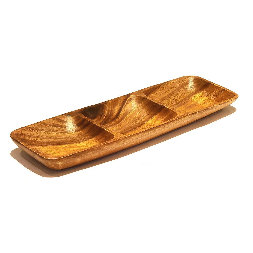 Copetinero de Madera 3 Divisiones - 38x13cm