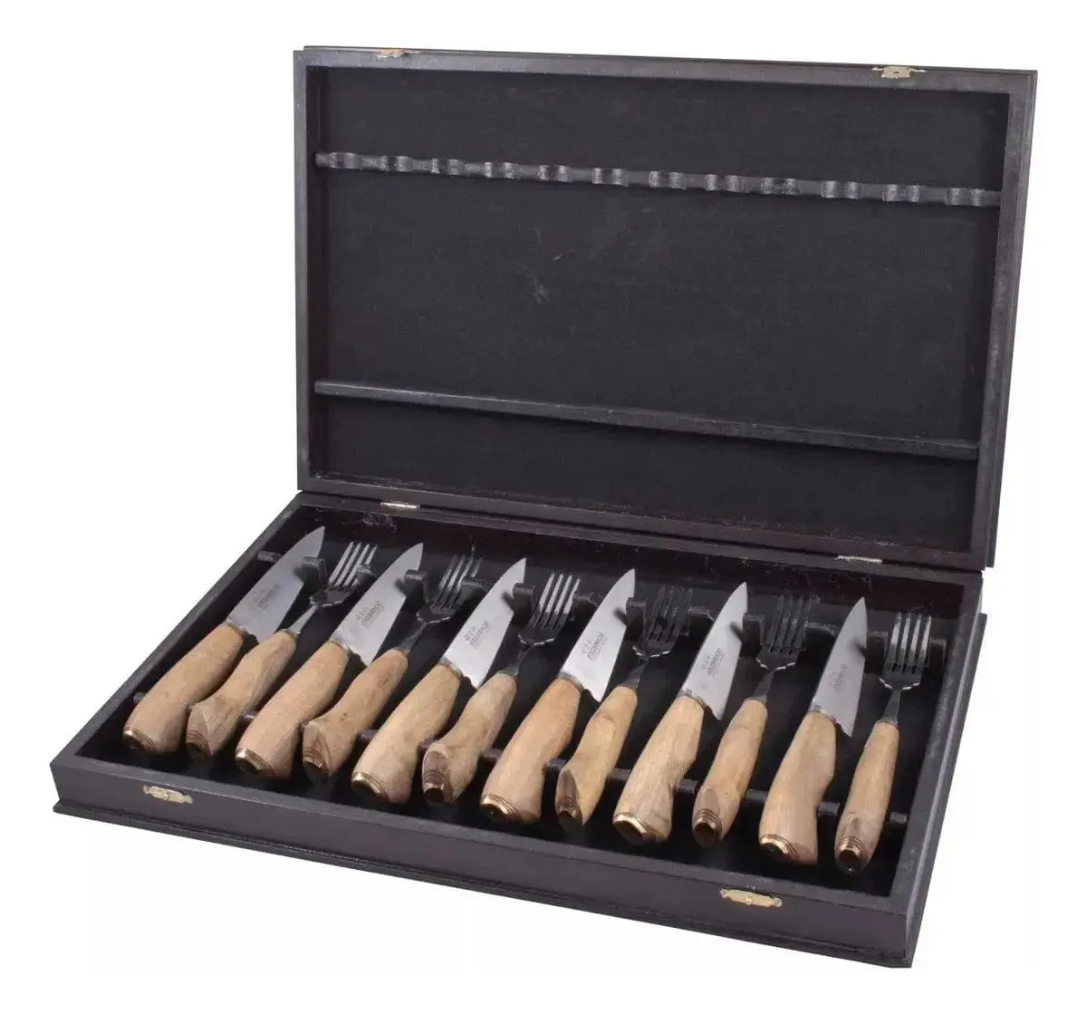 Caja 6 Juegos de Tenedor y Cuchillo Marrones
