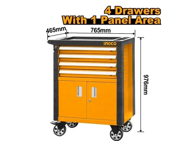 GABINETE CARRO TALLER METAL 4 ESTANTES (VACIO) INGCO HDTC01042