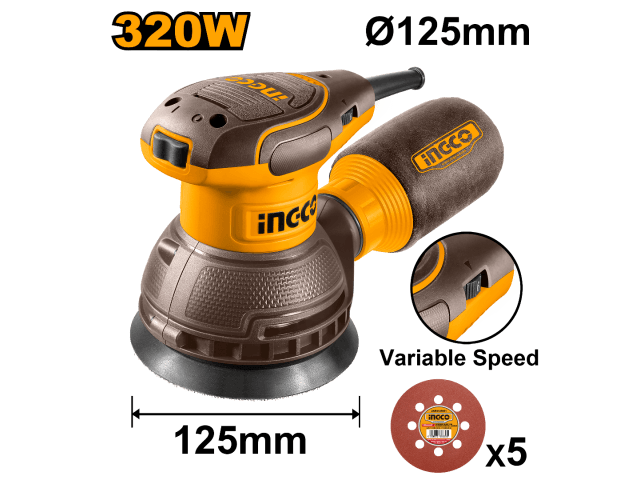 LIJADORA ROTO ORBITAL 125MM 320W INGCO