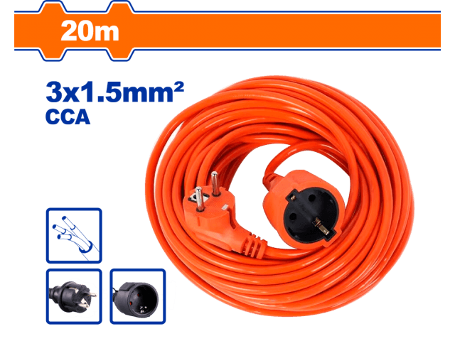 ALARGUE 20M ENCHUFE Y CONECTOR TIPO SCHUKO WADFOW