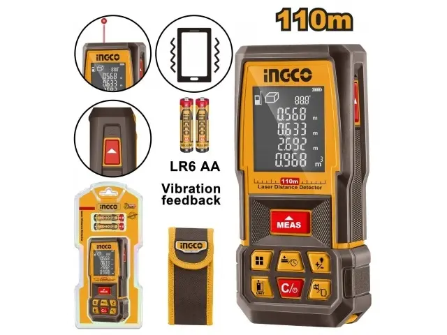 MEDIDOR DE DISTANCIA LASER 110MTS C/ESTUCHE INGCO