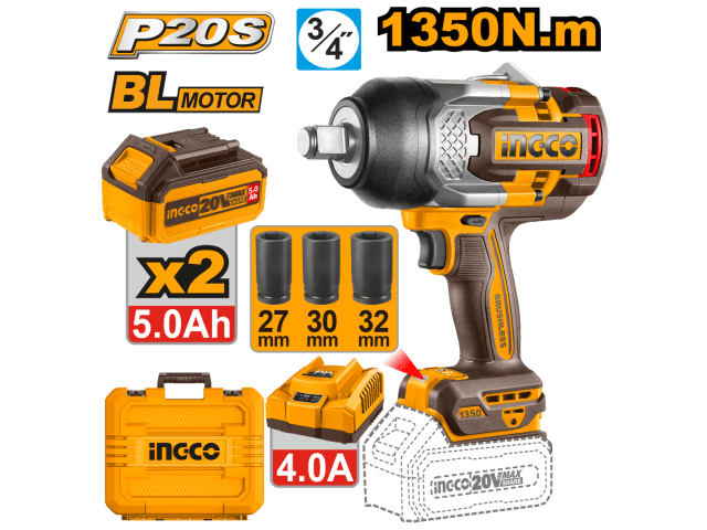 LLAVE DE IMPACTO A BATERÍA 20V 3/4