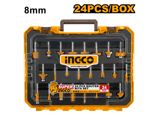 SET X 24 FRESAS 8MM P ROUTER FRESADORA INGCO