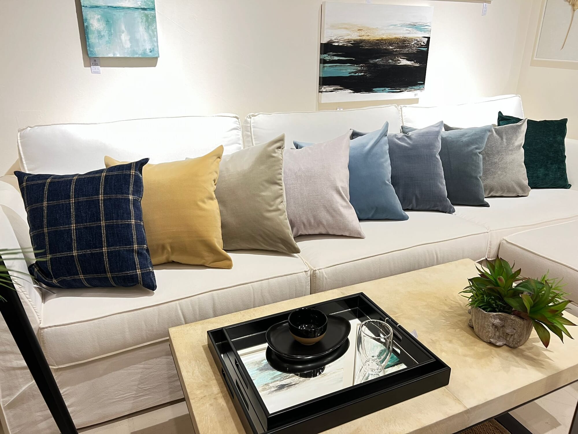 Almohadones terciopelo cuadrados