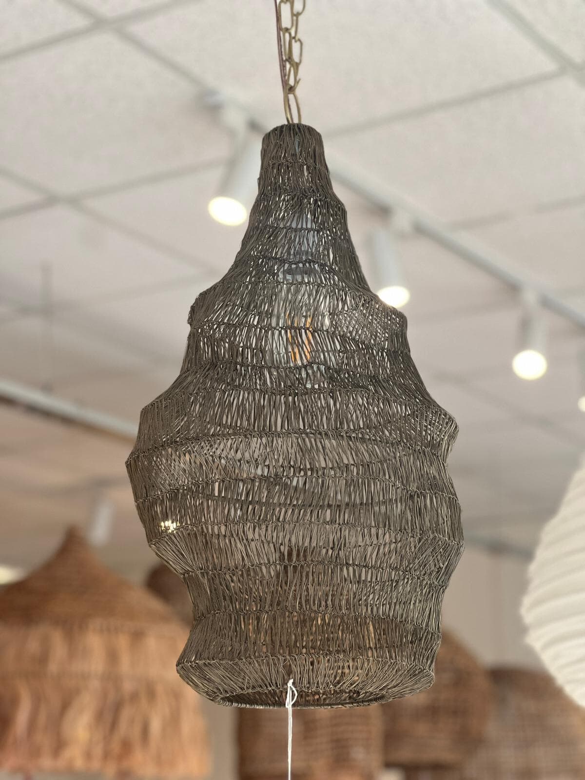 Lampara colgante alambre cobre