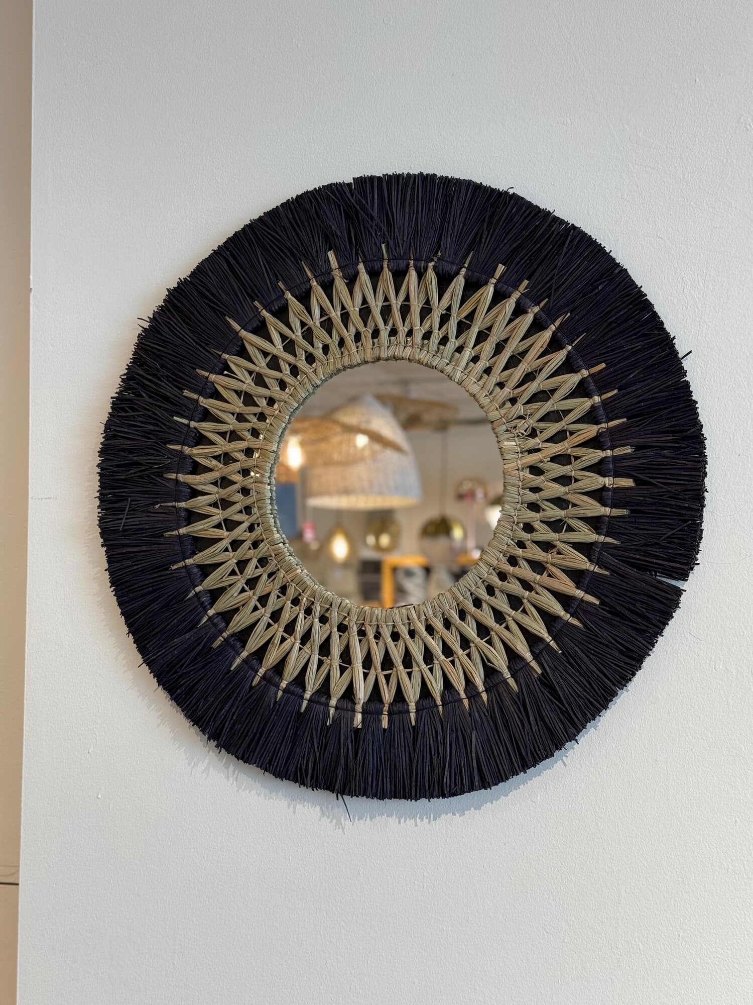 Espejo con fibra negro