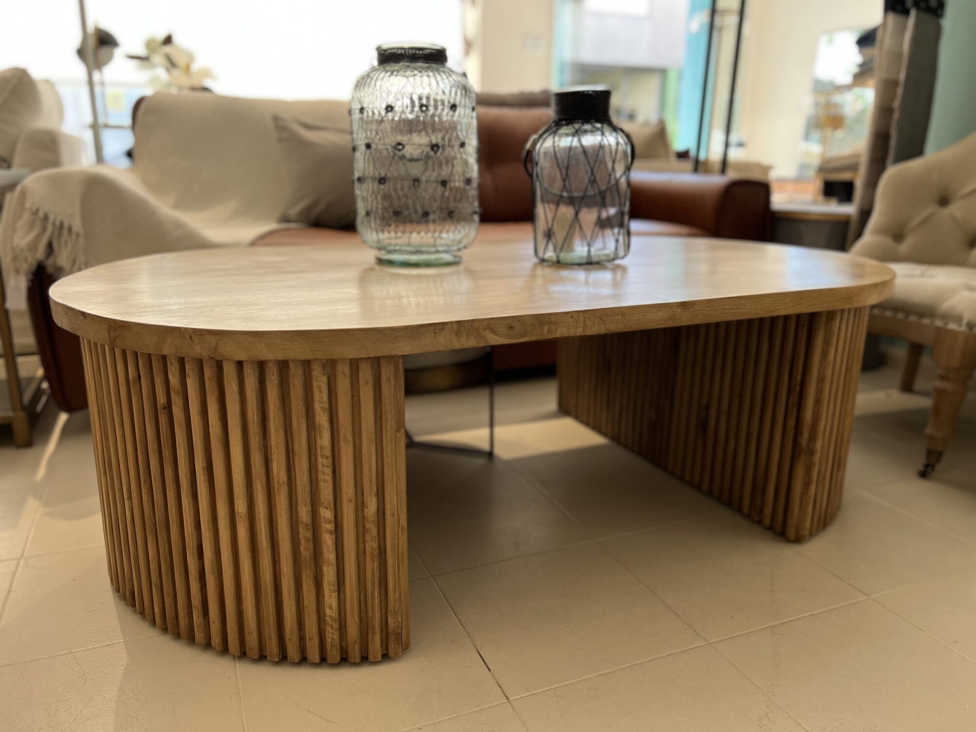 Mesa de living listones