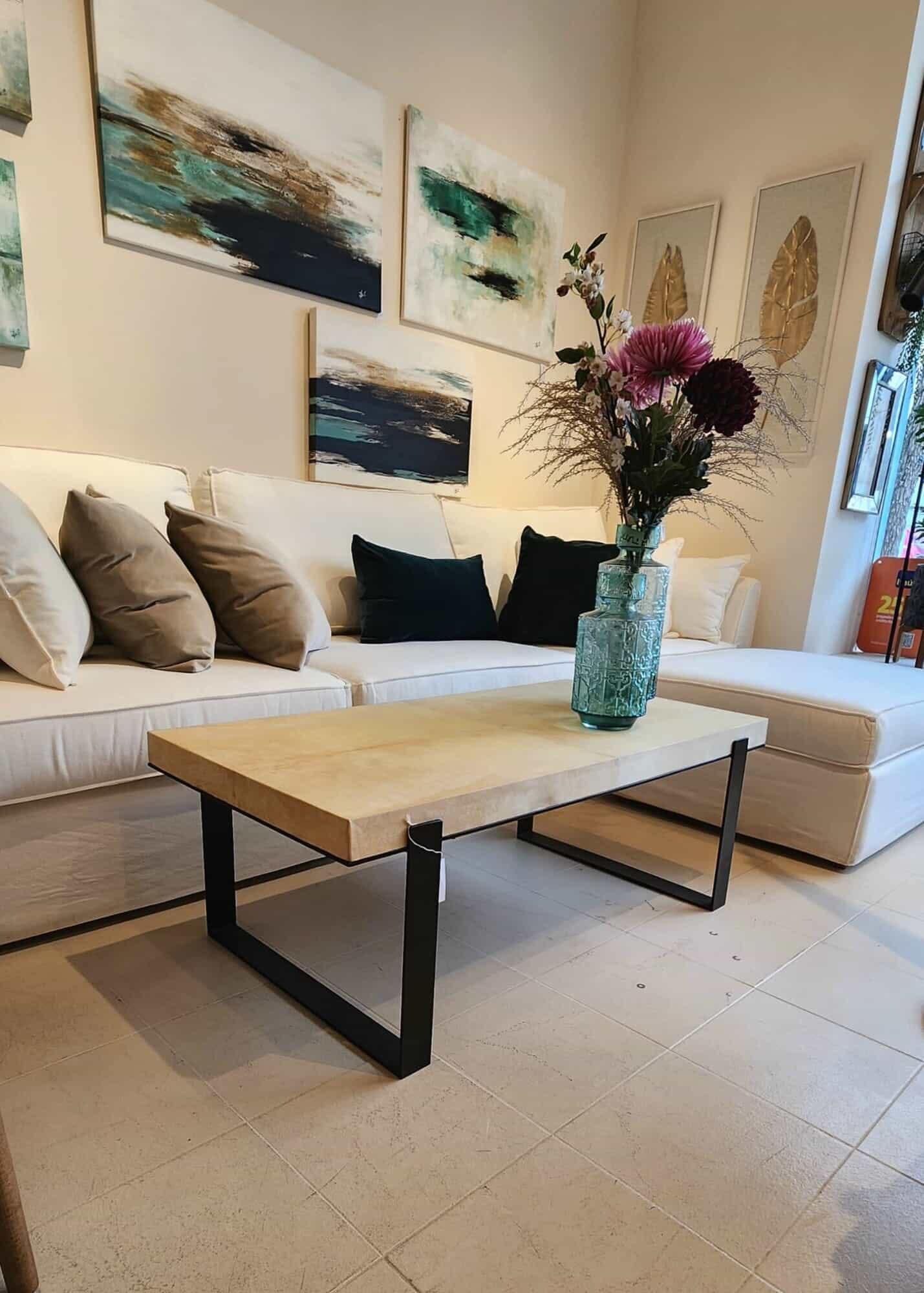 Mesa de living  lonja y hierro