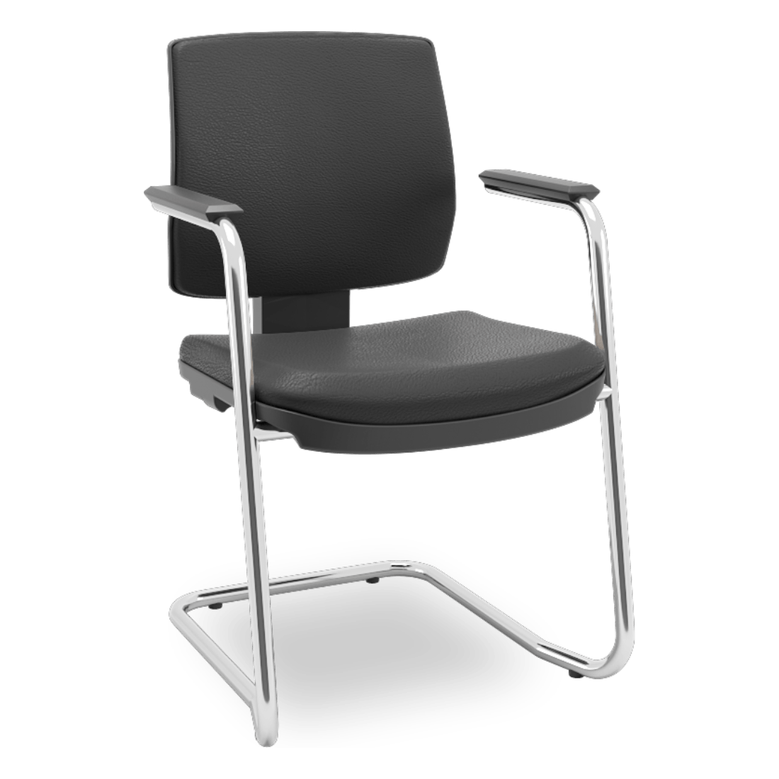 BRIZZA- Silla fija, estructura cromada, tapizada